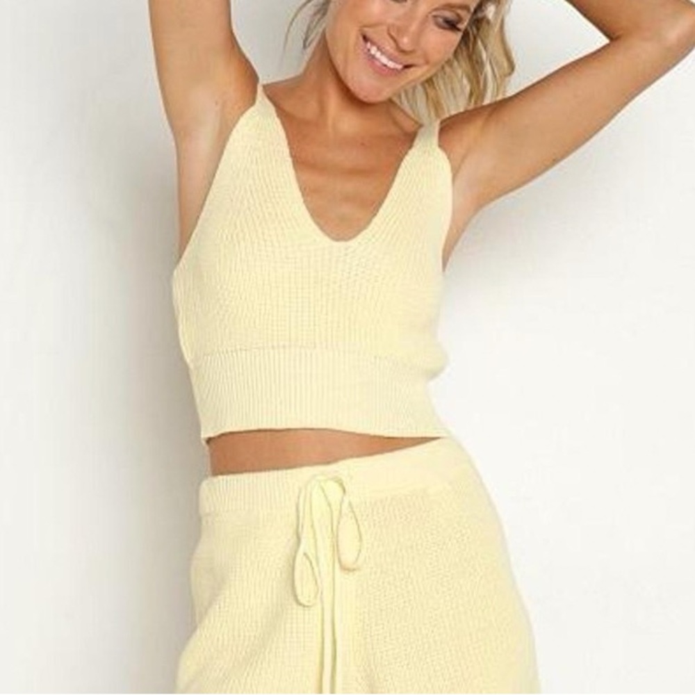 Z Supply Yellow Knit Crop Top